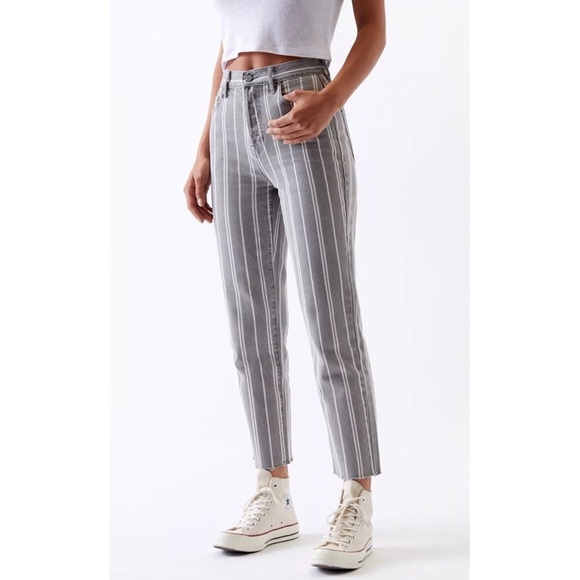 Pacsun Grey Pinstripe High Rise Jegging - Picture 1 of 7